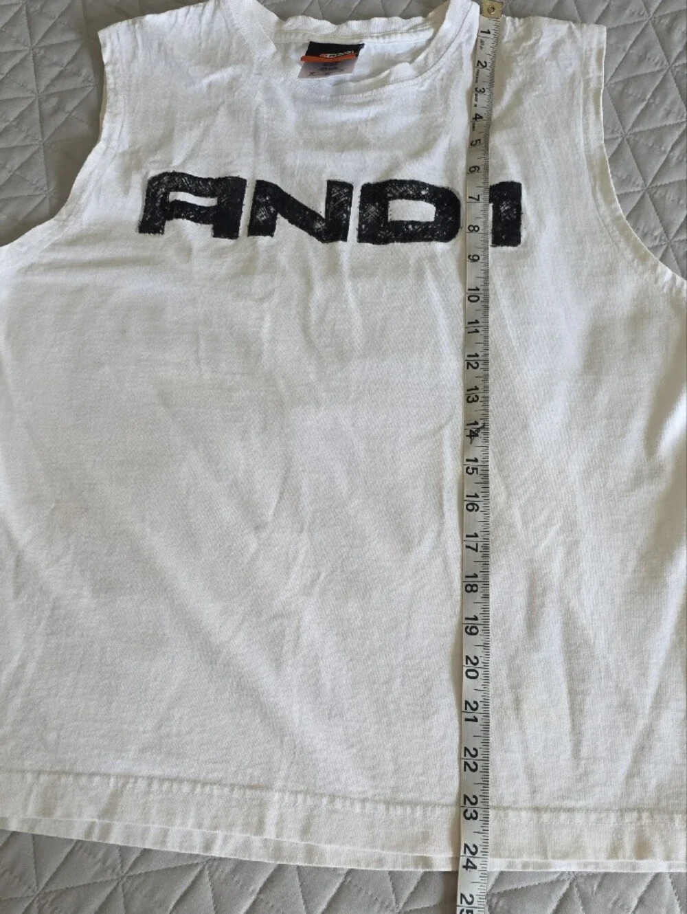 And1 White Tank with Black Logo Graphic